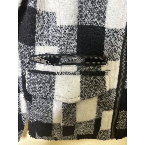 Rewind, black and white plaid dress coat, girls size small - Picture 3 of 4